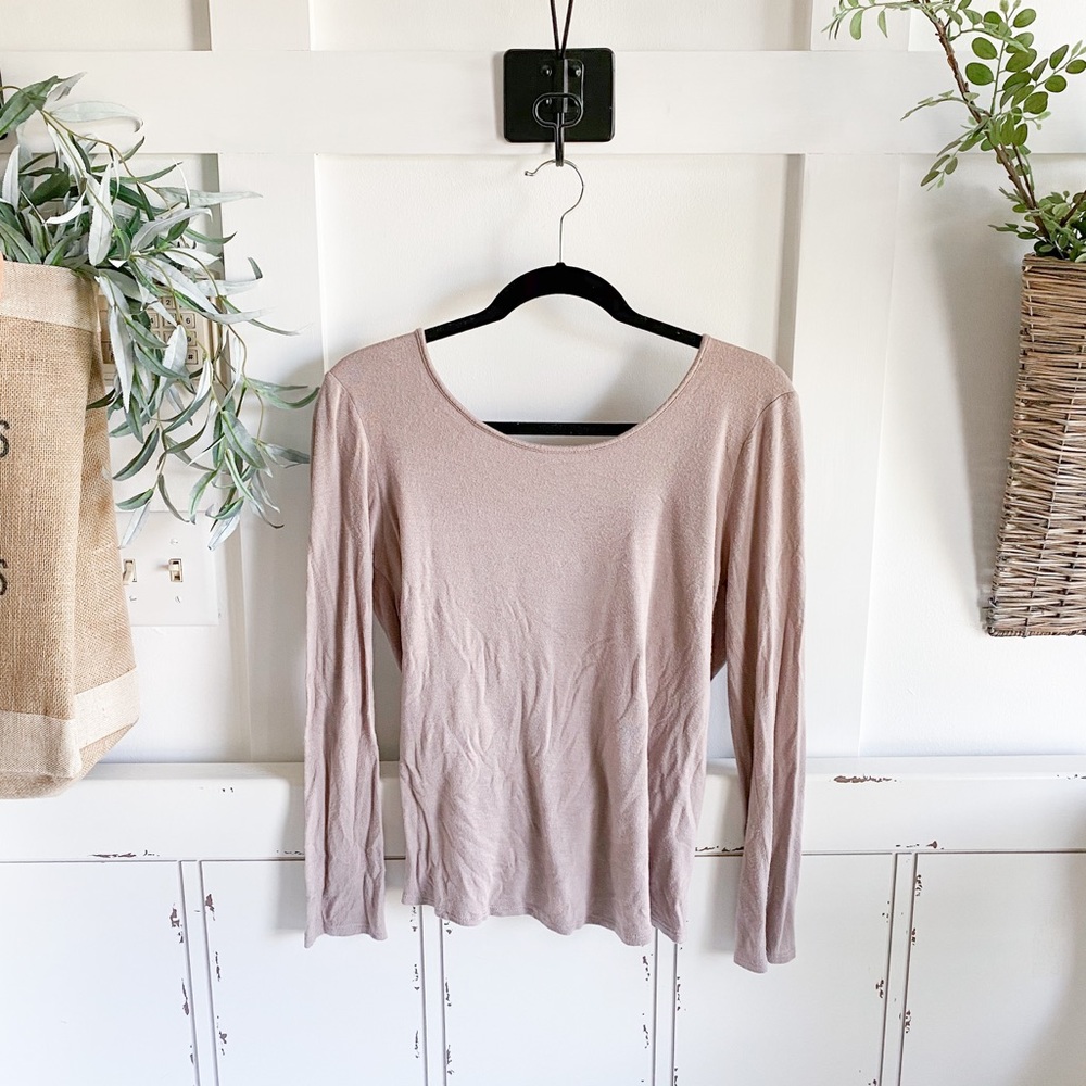 Taupe top with scoop back